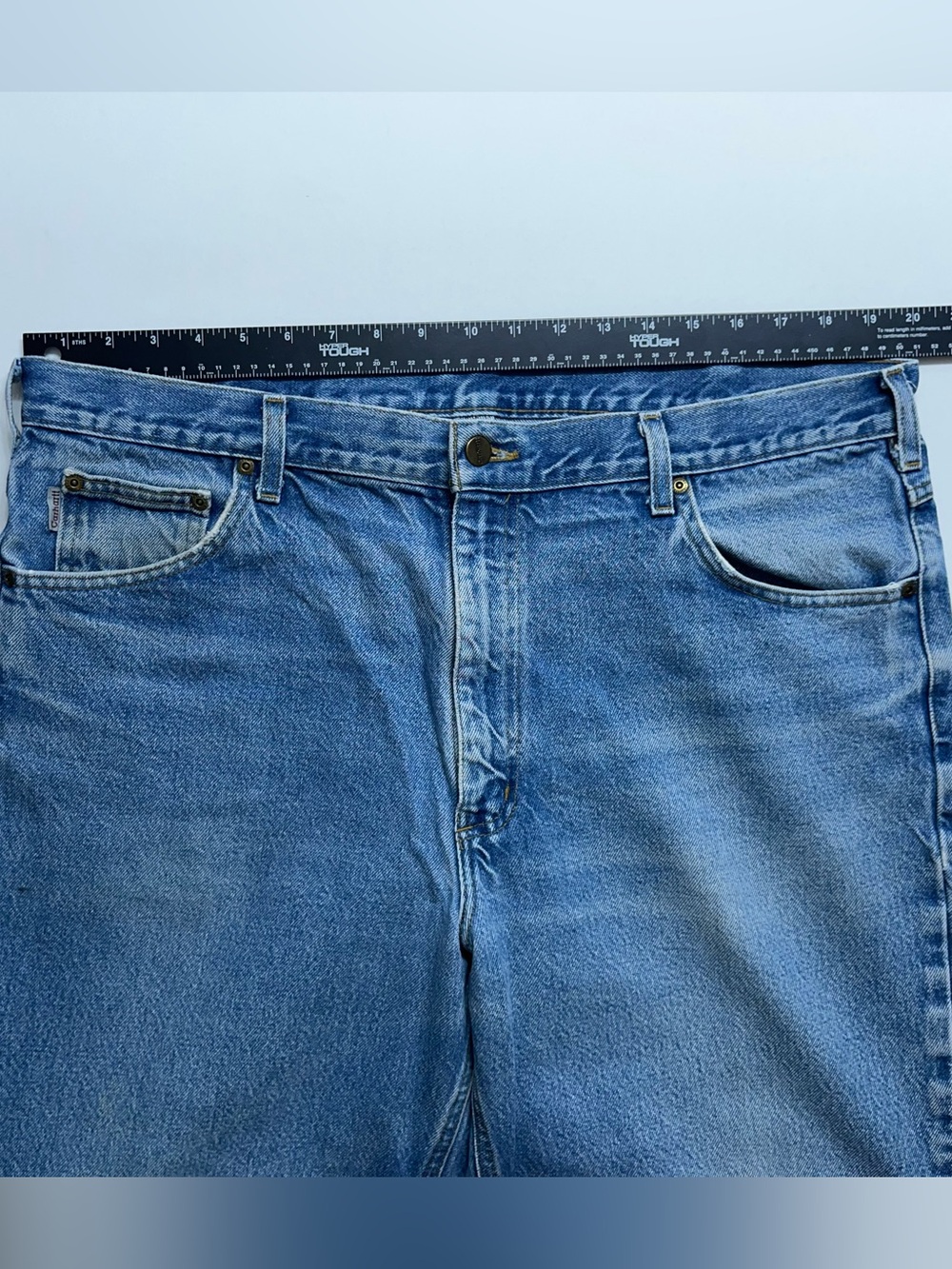 Carhartt B160 DST Blue Jeans Mens Size 40x30 Light Wash Wide Leg Denim - Picture 7 of 13